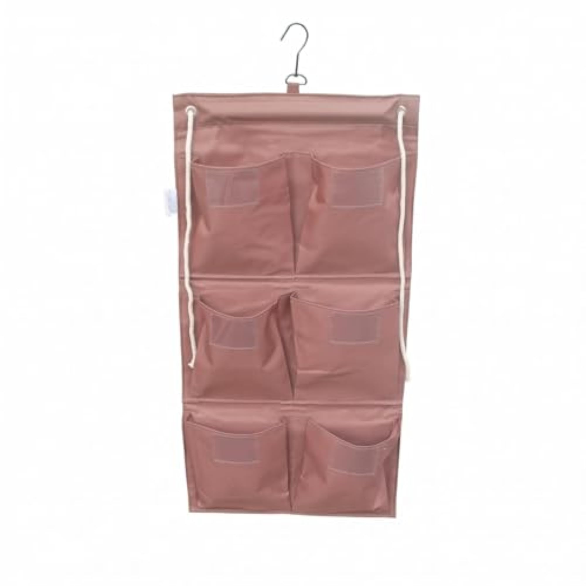 Pocket Textile Hanging Closet Organizer with Hooks for Clothes